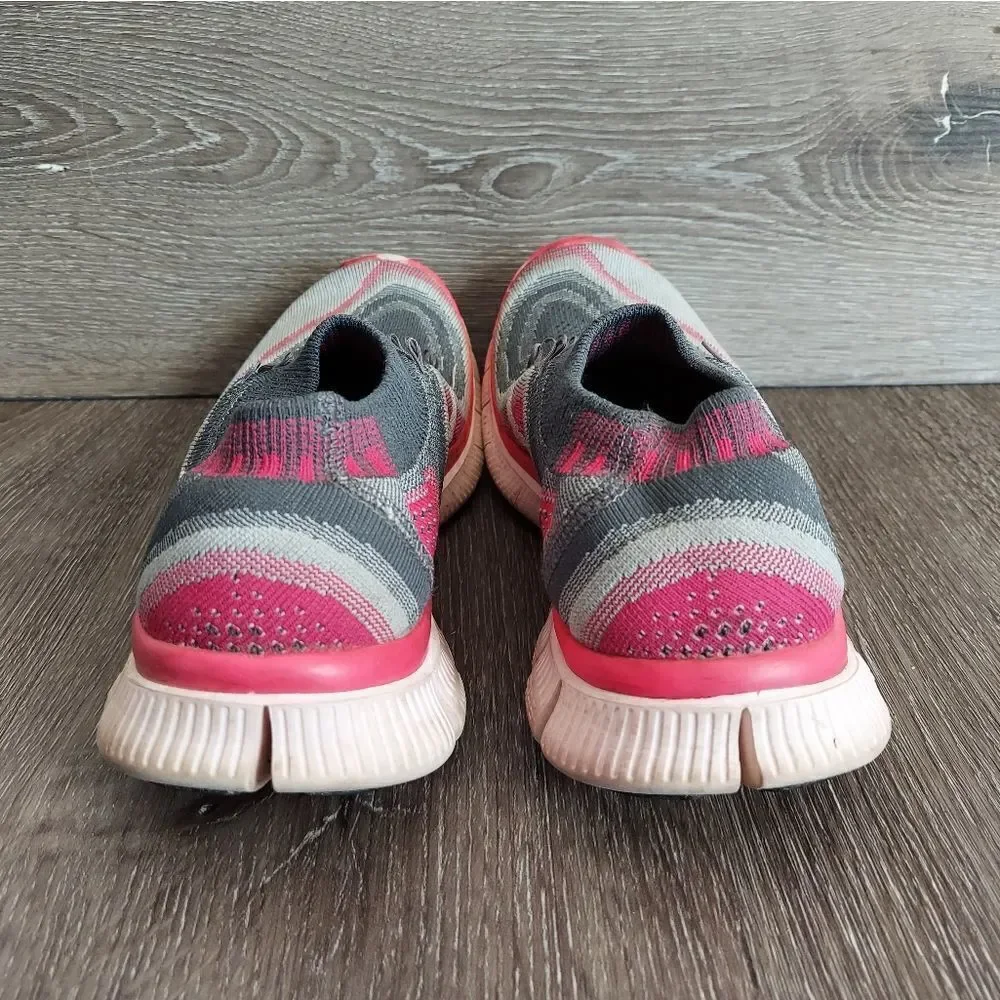 Nike Free Flyknit 5 Running Shoes, Grey Pink Foil 9.5